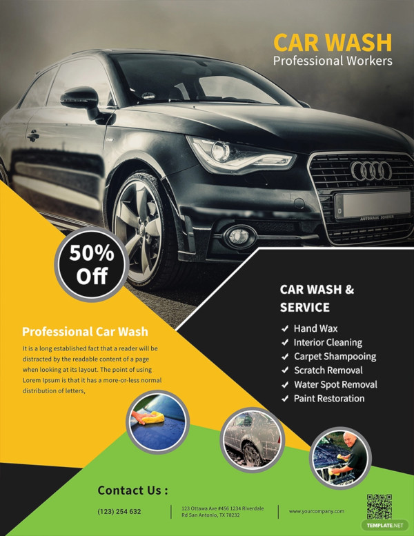 free car wash service flyer template