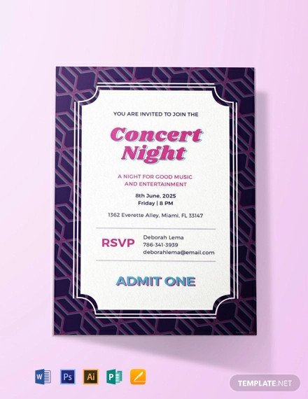 free concert ticket invitation template