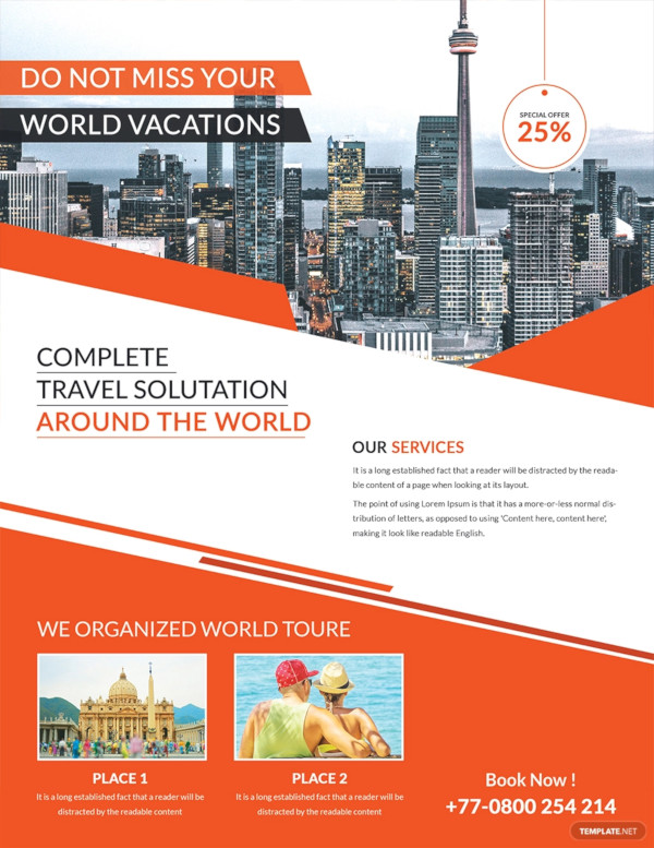 free travel service flyer template