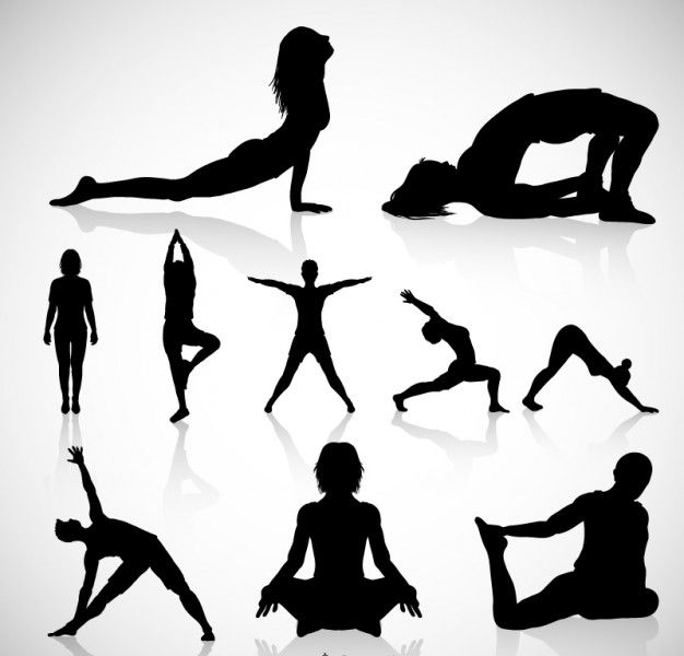 free vector yoga silhouette