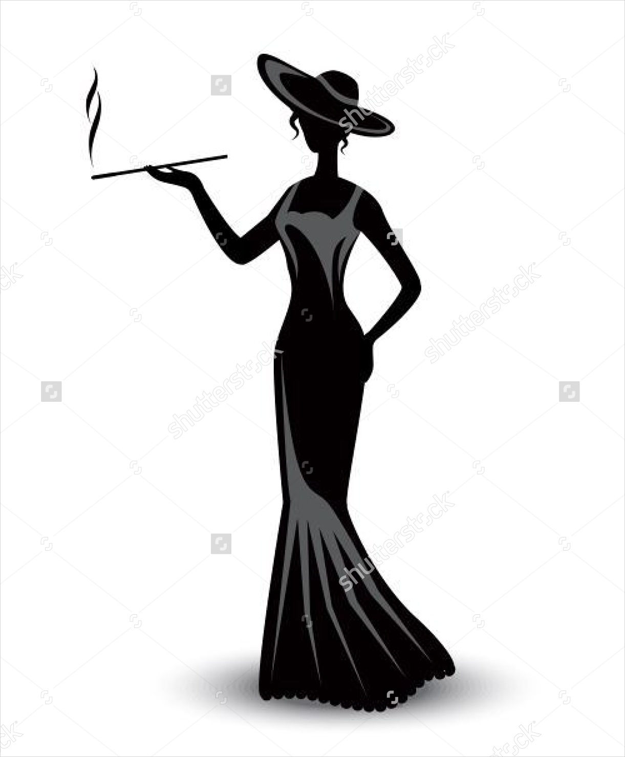 hat woman silhouette