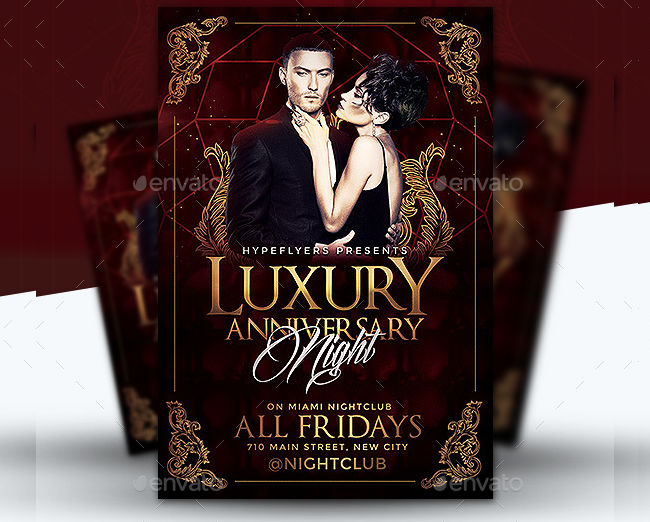 luxury anniversary flyer template