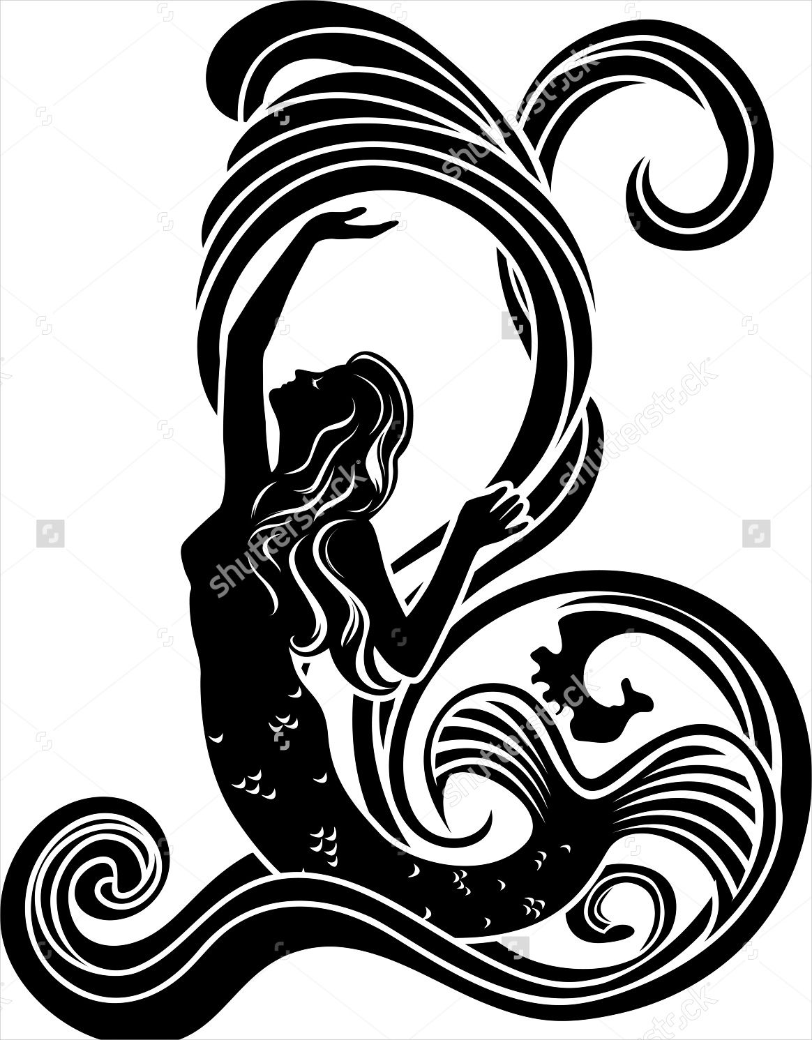 mermaid silhouette art