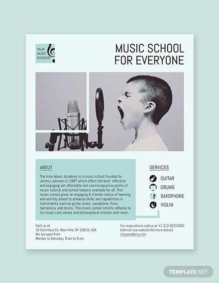 music school flyer template