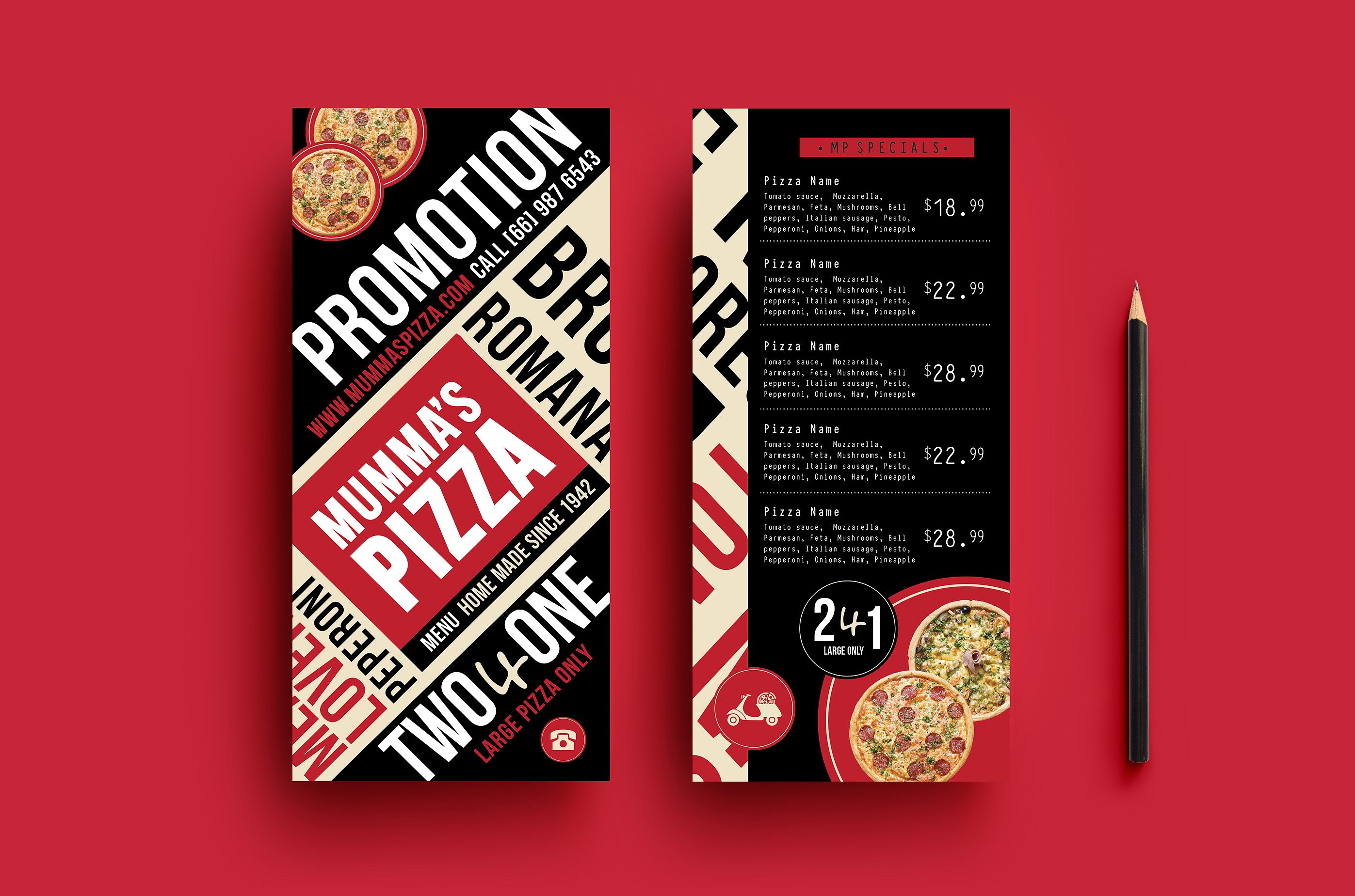 pizza flyer menu