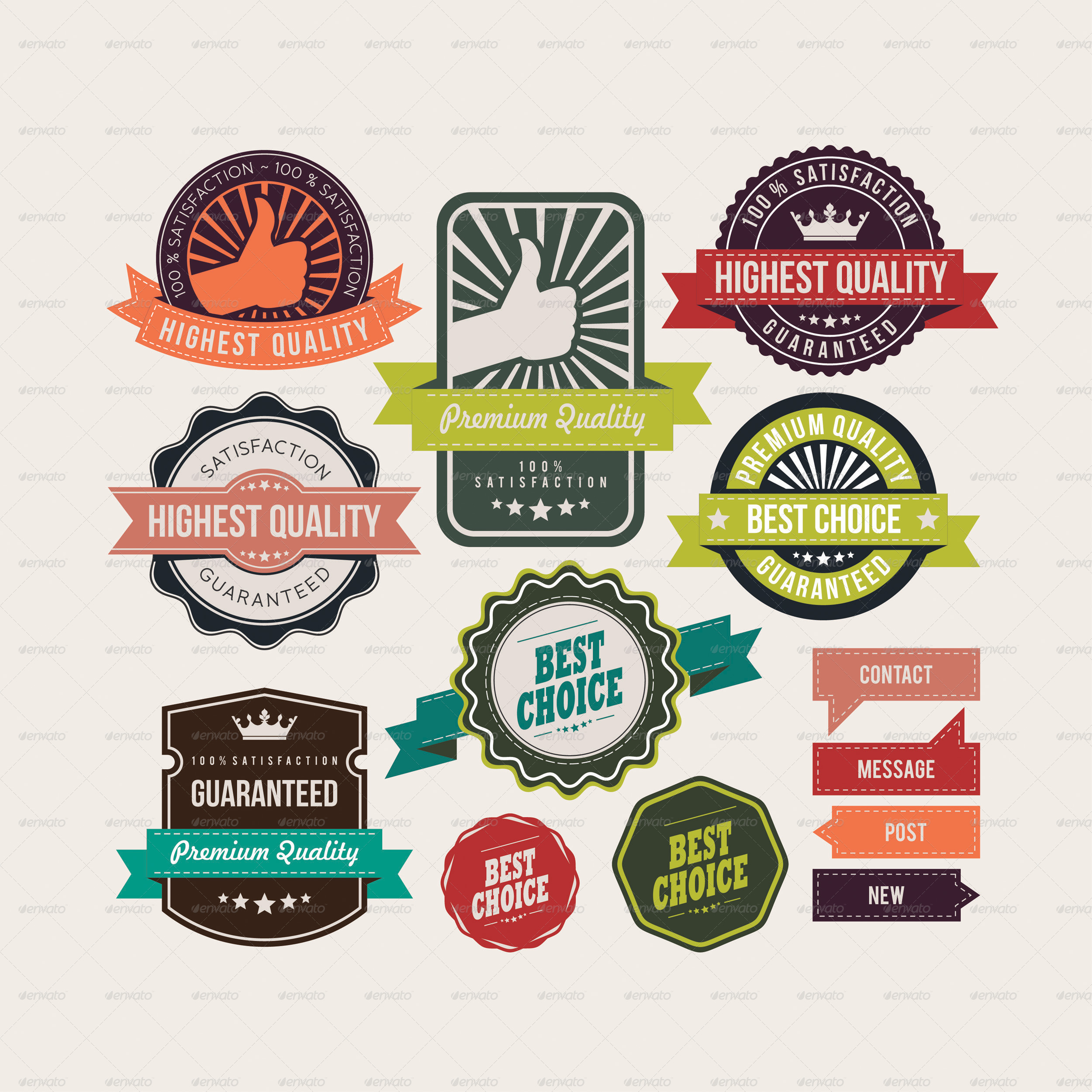 retro business labels and badges