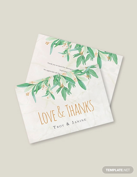 rustic floral thank you card template