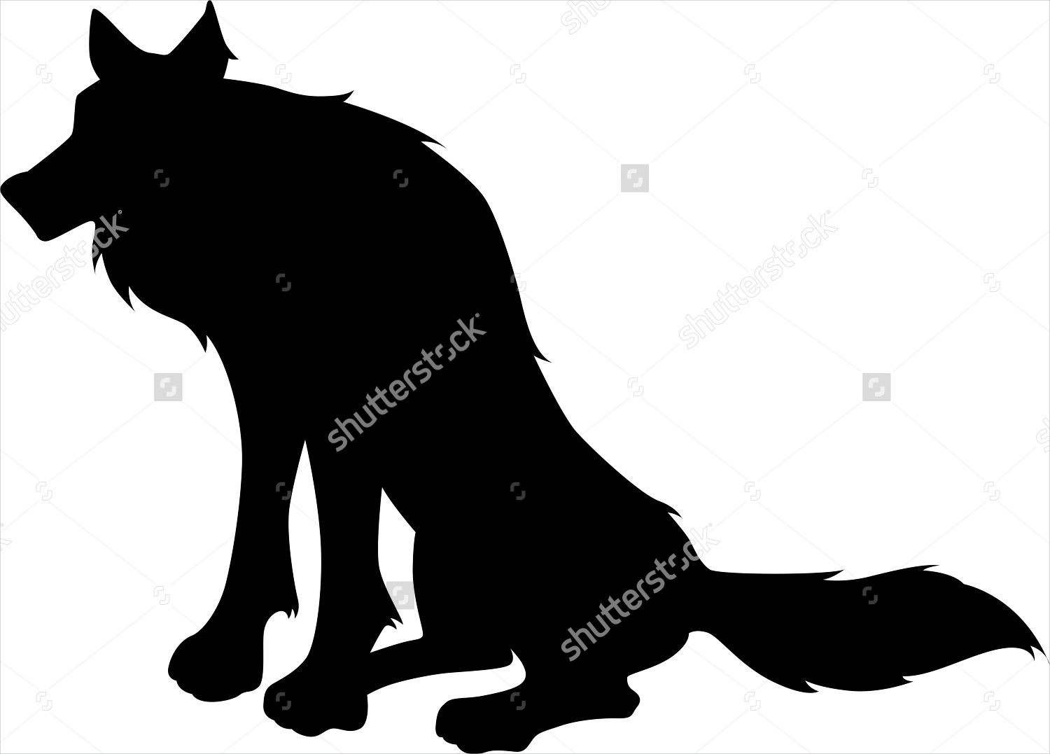 wolf sitting silhouette