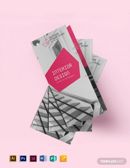 interior designer tri fold brochure template