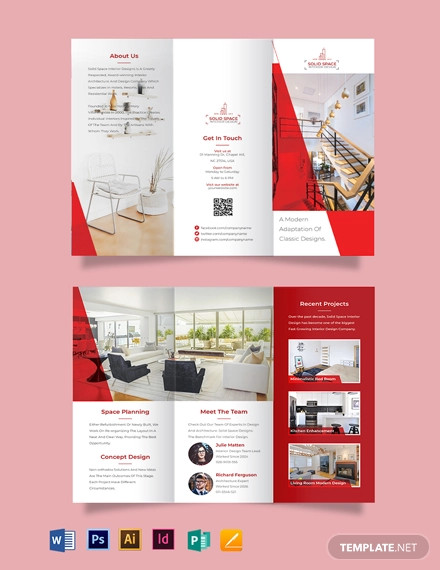interior designer tri fold brochure template1