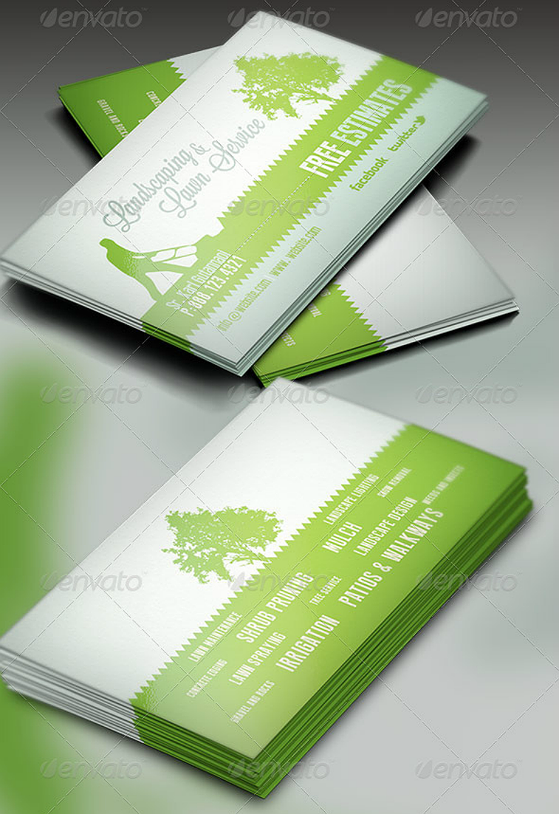 23+ Business Card Designs for Landscapers  Design Trends In Landscaping Business Card Template