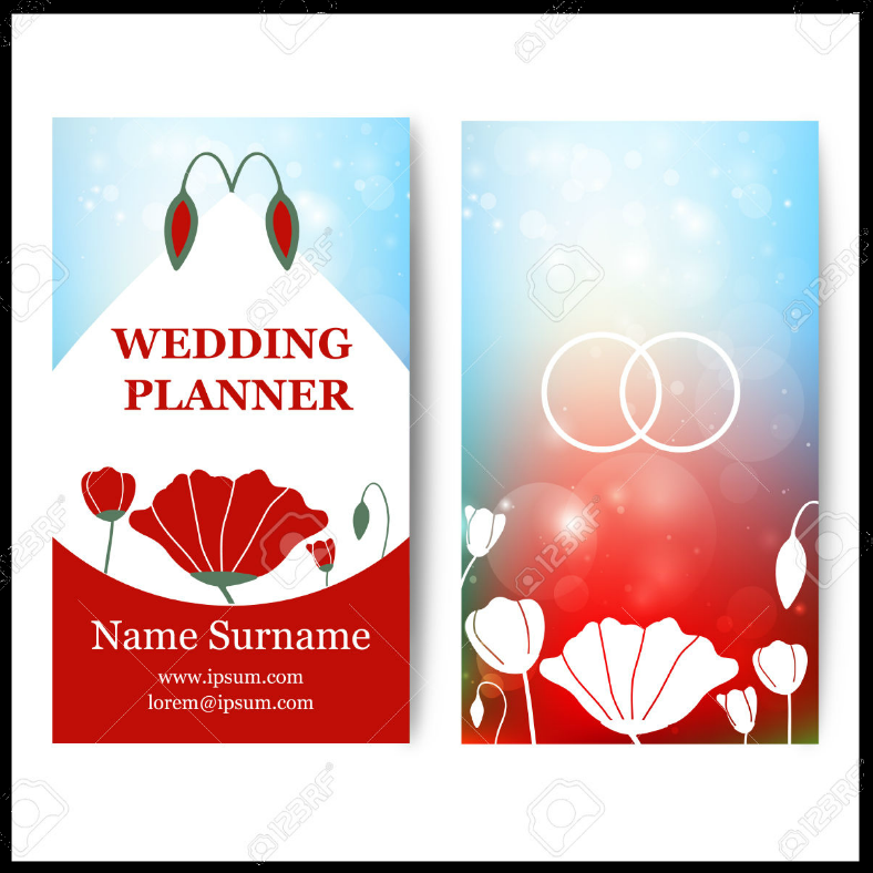 wedding planner business card