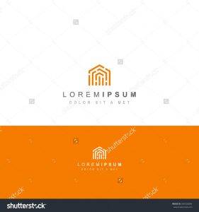 stock vector abstract architecture logo orange 434326864 281x300