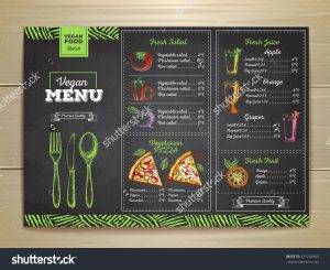 stock vector vintage chalk drawing vegetarian food menu design 331244960 300x245