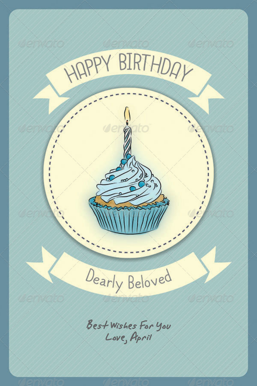 cupcakes birthday card psd