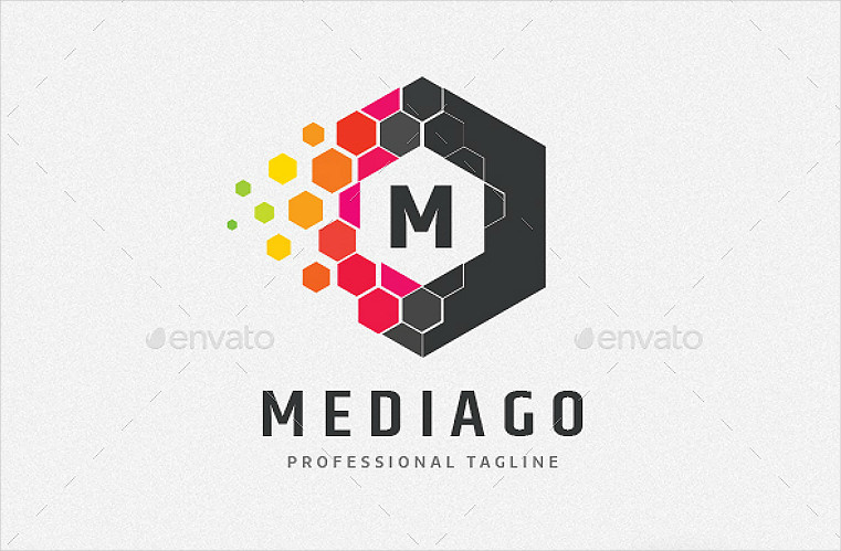 hexagon letter m logo design