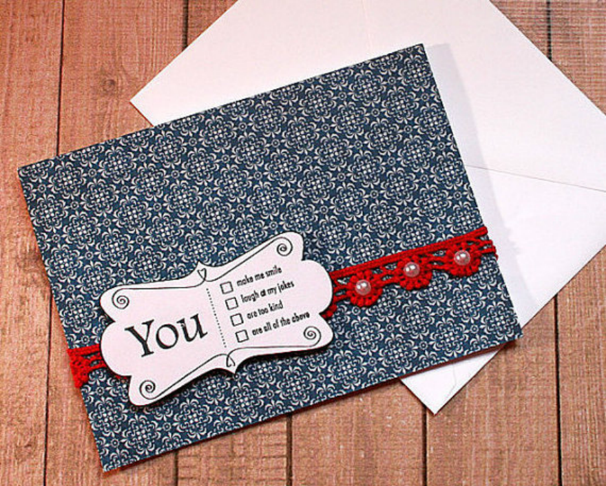 patterened thank you card