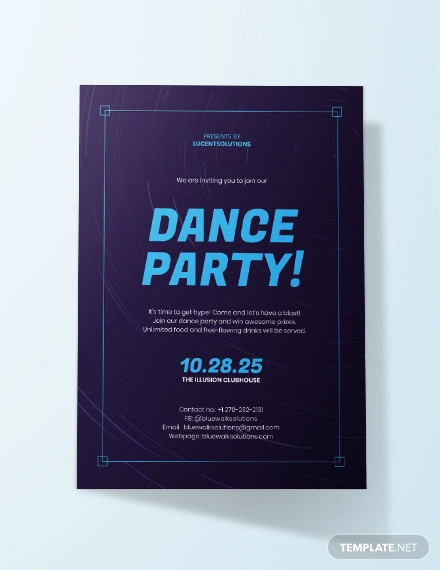 dance party invitation template