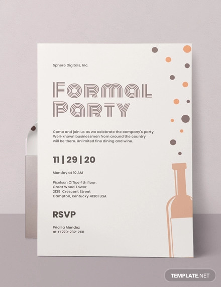 formal party invitation template
