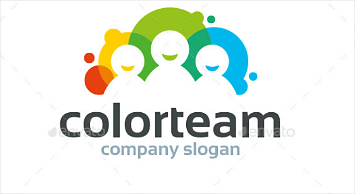 colorful smiling team logo design