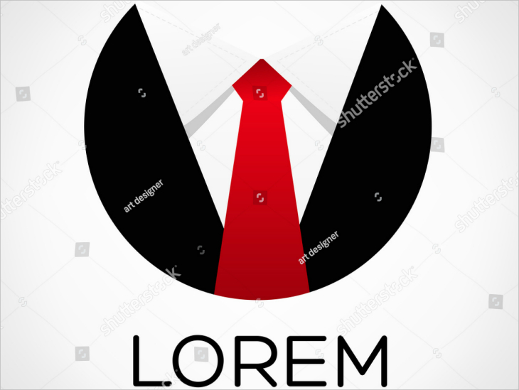 minimalist tie illustration logo design