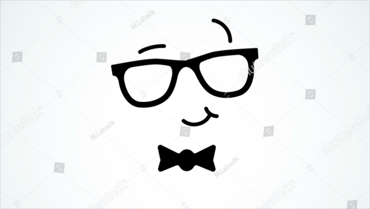 mister geek with glasses and tie logo