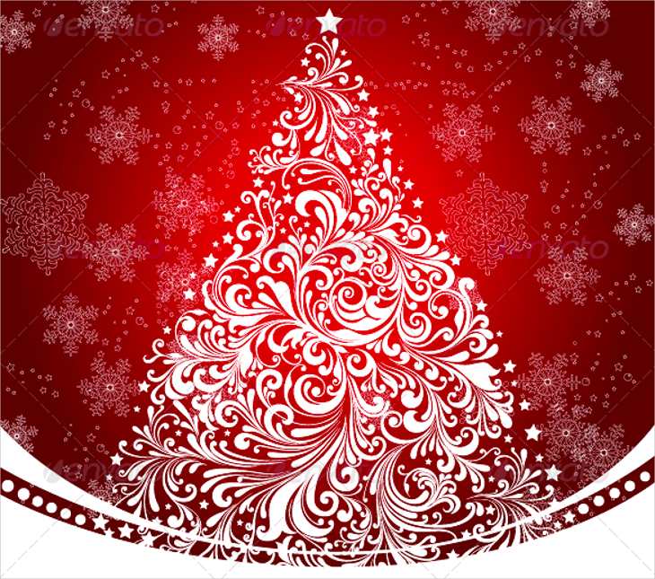 Ornate Christmas Tree Holiday Card Design