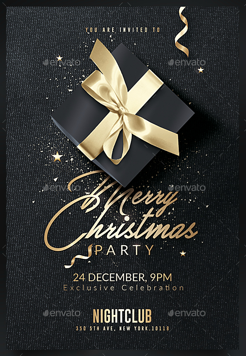 Classy Christmas Party Invitation Design in PSD