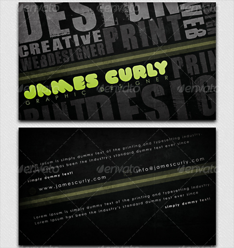 Grunge Typography Business Card Design
