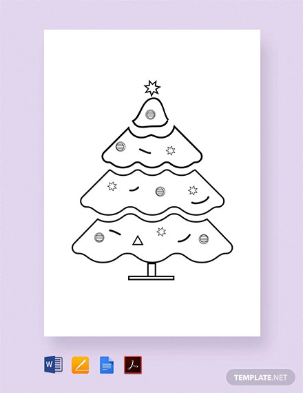 free decorated christmas tree template