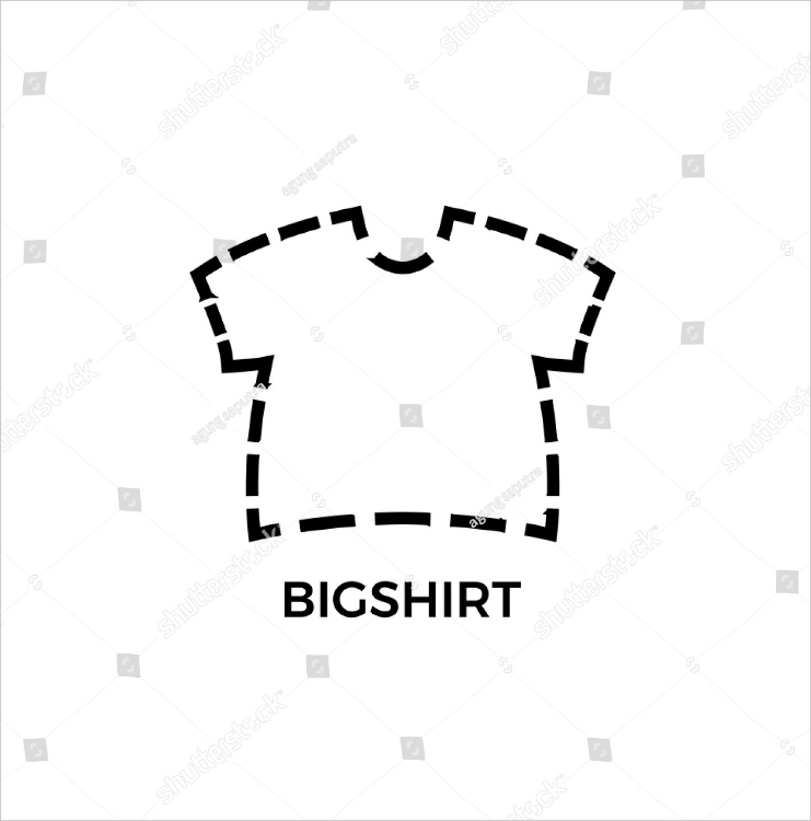 dotted line big shirt logo design