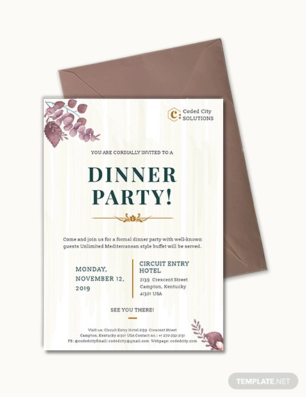 formal dinner invitation template