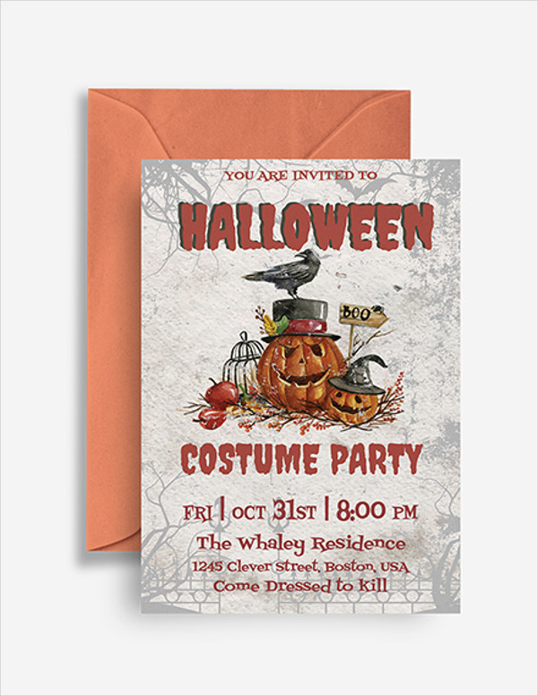 free halloween costume party invitation template