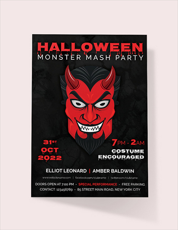 free halloween monster mash party invitation template