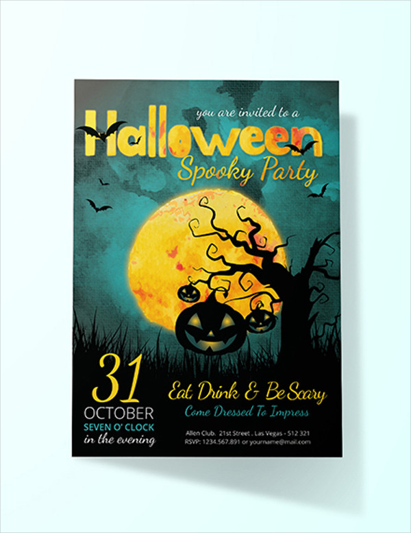 free spooky halloween party invitation template