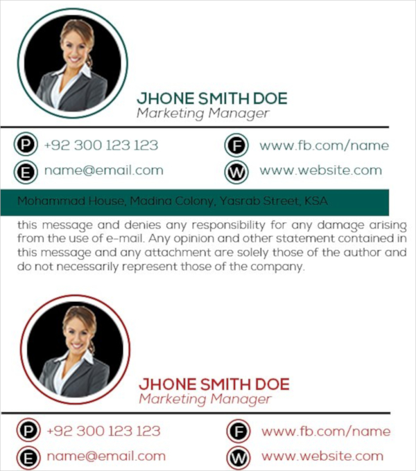 Manager Email Signature Template