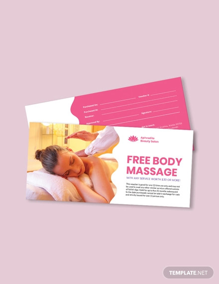 beauty massage voucher template