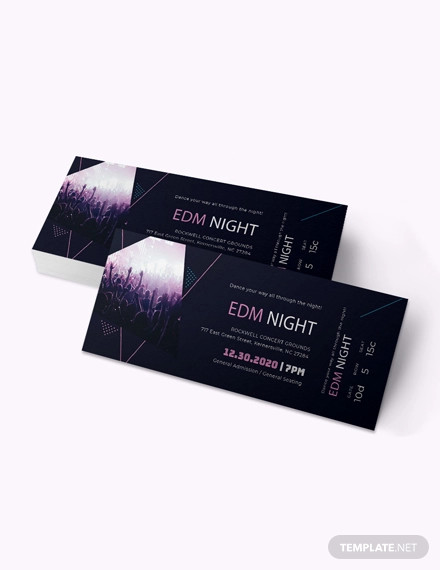 music theme event ticket template