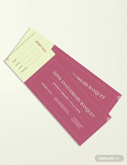 banquet ticket template